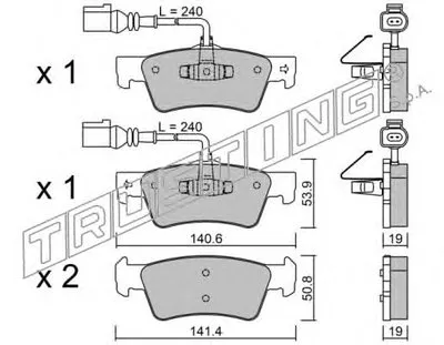Комплект тормозных колодок, дисковый тормоз TRUSTING купить