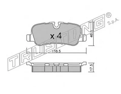 Комплект тормозных колодок, дисковый тормоз TRUSTING купить