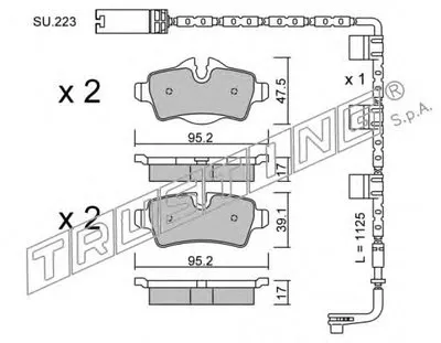 Комплект тормозных колодок, дисковый тормоз TRUSTING купить