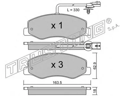 Комплект тормозных колодок, дисковый тормоз TRUSTING купить