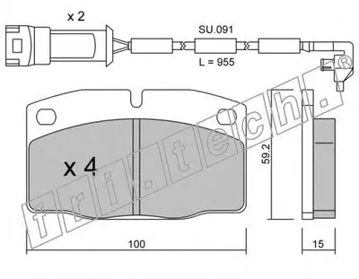 Комплект тормозных колодок, дисковый тормоз fri.tech. купить