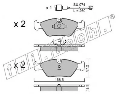 Комплект тормозных колодок, дисковый тормоз fri.tech. купить