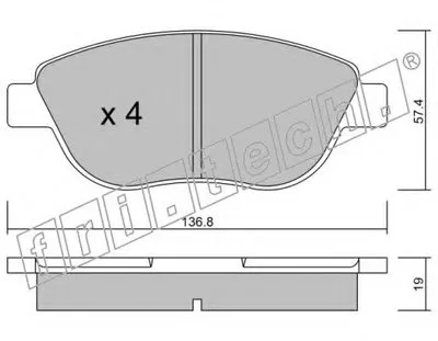 Комплект тормозных колодок, дисковый тормоз fri.tech. купить