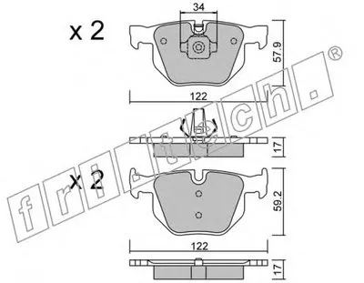 Комплект тормозных колодок, дисковый тормоз fri.tech. купить
