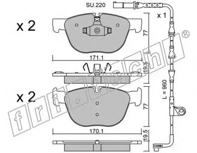 Комплект тормозных колодок, дисковый тормоз fri.tech. купить