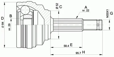 Шарнирный комплект, приводной вал SPIN OPEN PARTS купить