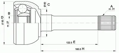 Шарнирный комплект, приводной вал SPIN OPEN PARTS купить
