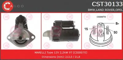 Стартер REMANUFACTURED SERIES CASCO купить