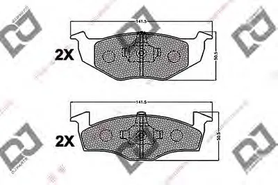 Комплект тормозных колодок, дисковый тормоз DJ PARTS купить