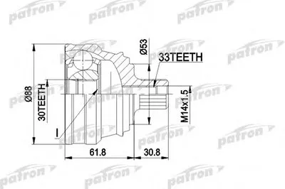 Шарнирный комплект, приводной вал PATRON купить