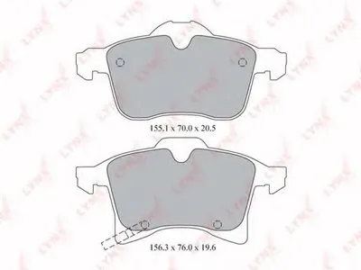 Комплект тормозных колодок, дисковый тормоз LYNXauto купить