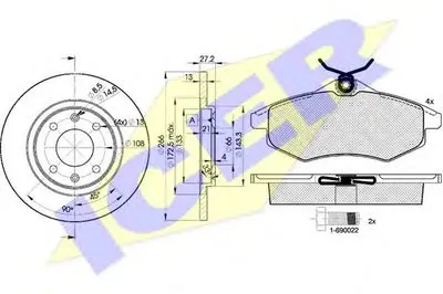 Комплект тормозов, дисковый тормозной механизм ICER купить