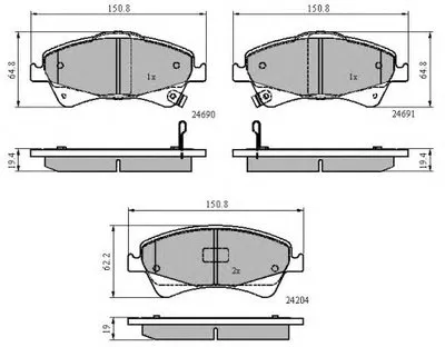 Комплект тормозных колодок, дисковый тормоз NATIONAL купить