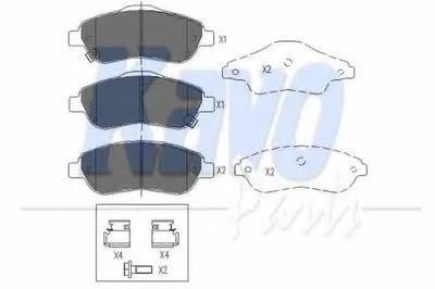 Комплект тормозных колодок, дисковый тормоз KAVO PARTS купить