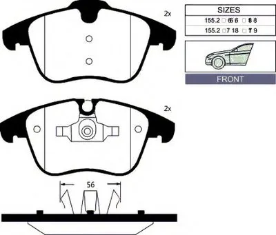 Комплект тормозных колодок, дисковый тормоз Front brake pads for PEUGEOT/CITROEN GOODWILL купить