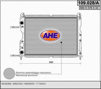 Радиатор, охлаждение двигателя AHE купить