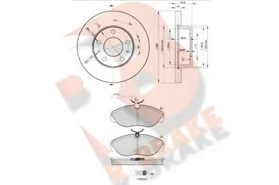 Комплект тормозов, дисковый тормозной механизм R BRAKE купить
