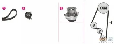 Водяной насос + комплект зубчатого ремня BEHR HELLA SERVICE HELLA купить