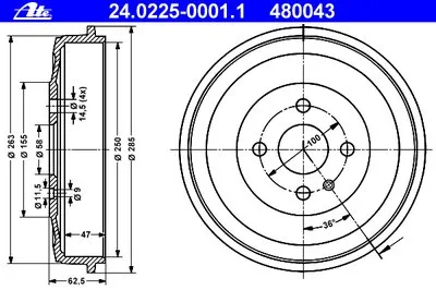 Тормозной барабан ATE купить