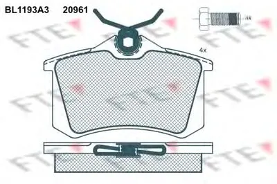 Комплект тормозных колодок, дисковый тормоз FTE купить