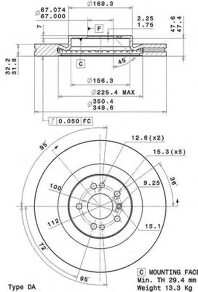 Тормозной диск COATED DISC LINE BREMBO купить