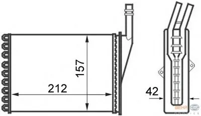 Теплообменник, отопление салона BEHR HELLA SERVICE купить
