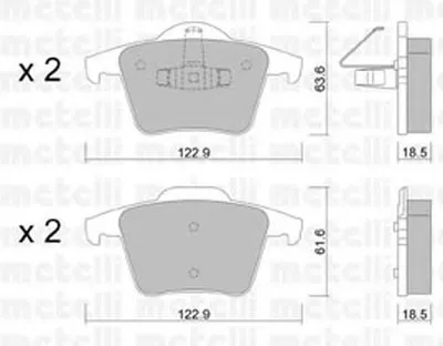Комплект тормозных колодок, дисковый тормоз METELLI купить