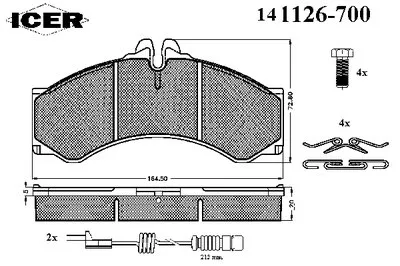 Комплект тормозных колодок, дисковый тормоз ICER купить