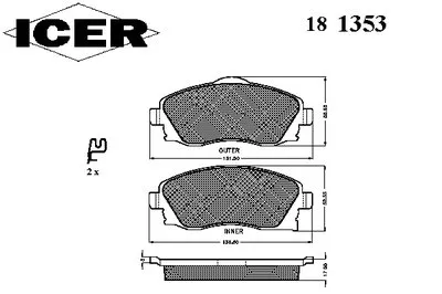 Комплект тормозных колодок, дисковый тормоз ICER купить