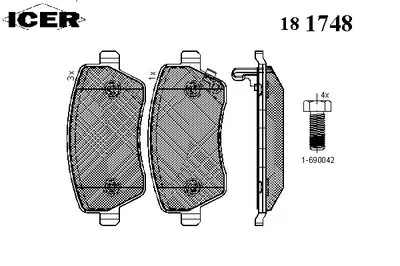 Комплект тормозных колодок, дисковый тормоз ICER купить