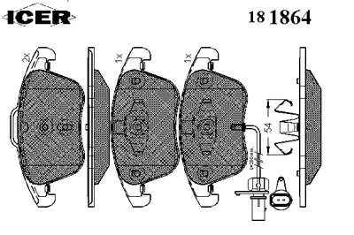 Комплект тормозных колодок, дисковый тормоз ICER купить
