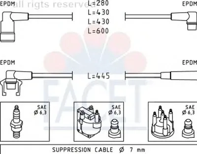 Комплект проводов зажигания FACET купить