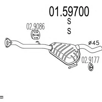 Средний глушитель выхлопных газов MTS купить