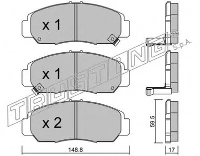 Комплект тормозных колодок, дисковый тормоз TRUSTING купить