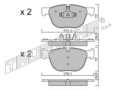 Комплект тормозных колодок, дисковый тормоз TRUSTING купить