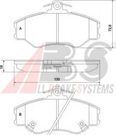 Комплект тормозных колодок, дисковый тормоз A.B.S. купить