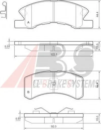 Комплект тормозных колодок, дисковый тормоз A.B.S. купить