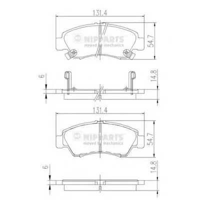 Комплект тормозных колодок, дисковый тормоз NIPPARTS купить