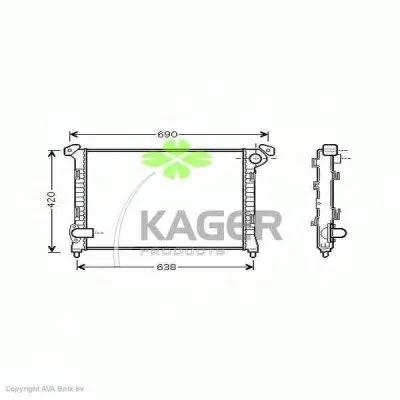 Радиатор, охлаждение двигателя KAGER купить