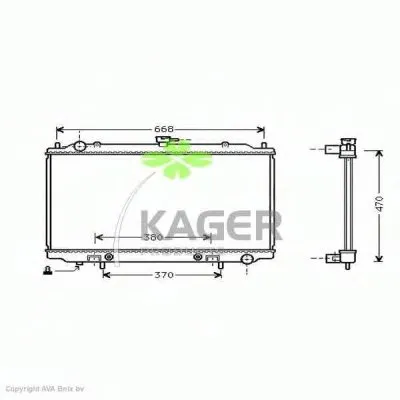 Радиатор, охлаждение двигателя KAGER купить