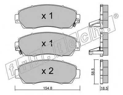 Комплект тормозных колодок, дисковый тормоз fri.tech. купить