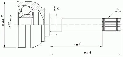 Шарнирный комплект, приводной вал SPIN OPEN PARTS купить