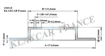 Тормозной диск KLAXCAR FRANCE купить