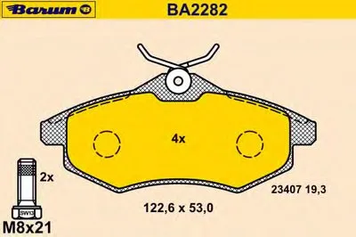 Комплект тормозных колодок, дисковый тормоз BARUM купить