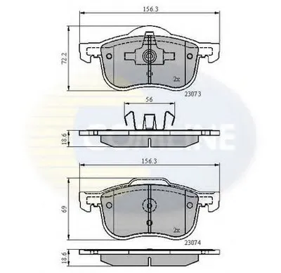 Комплект тормозных колодок, дисковый тормоз Comline COMLINE купить