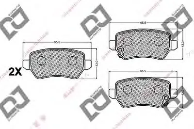 Комплект тормозных колодок, дисковый тормоз DJ PARTS купить