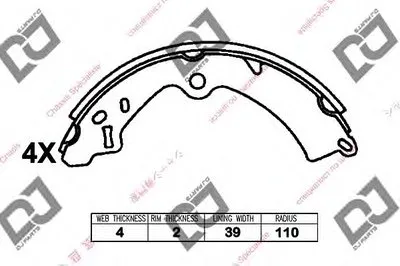 Комплект тормозных колодок DJ PARTS купить