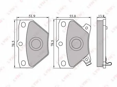 Комплект тормозных колодок, дисковый тормоз LYNXauto купить