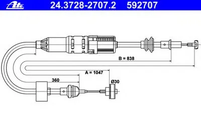 Тросик сцепления ATE купить