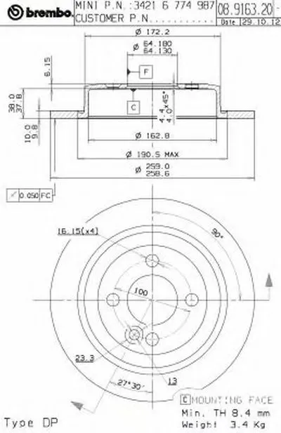 Тормозной диск COATED DISC LINE BREMBO купить